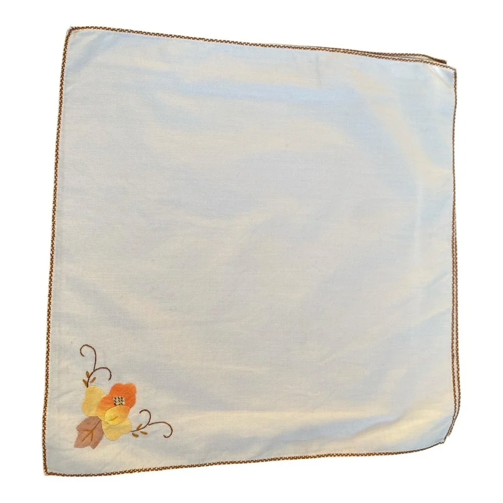 Vintage Table Runner And Napkins Set Floral Appliques Embroidery Handmade